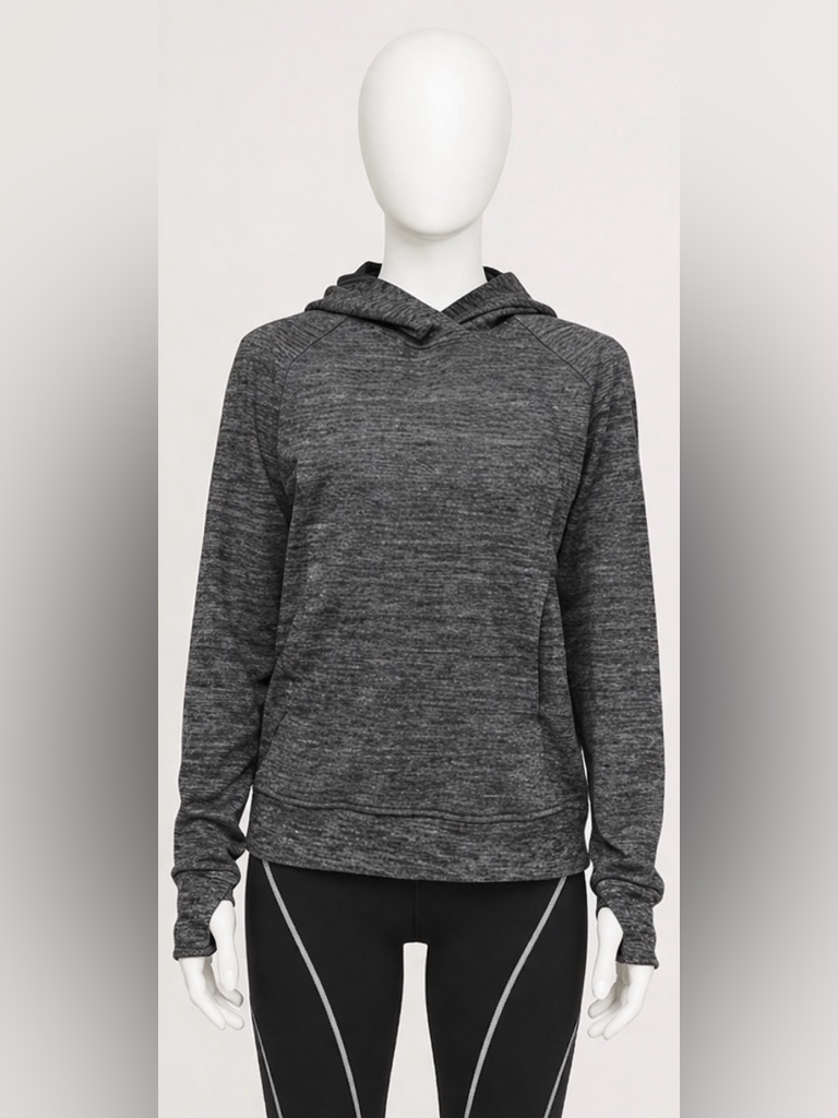 Lululemon Scuba Pullover Hoodie Heathered Core Dark Grey Sz 6 Athletic Preppy